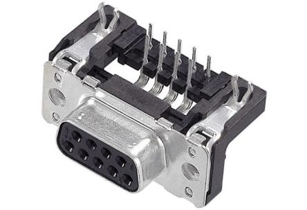 HARTING D-sub 50 Way Angled Flange Mount D-sub Connector Socket, 2.54mm Pitch, with Boardlocks [09665526611]; 181-277