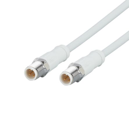 ifm electronicEVF, 3m Cat5e, Grey M12 to Male M12 Male, Shielded, Terminated MPPE Sheath [EVF654]; 184-163