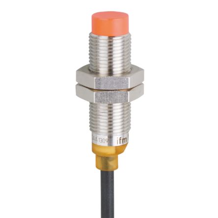 ifm electronic Inductive Threaded Barrel Proximity Sensor, M12, 7 mm Detection, PNP NO, 10 → 30 V dc [IFS257]; 184-172