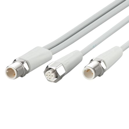 ifm electronic Straight Male 1 way M12 to Straight 2 way M12 Sensor Actuator Cable, 5m [EVF695]; 184-192