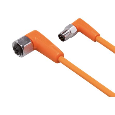 ifm electronic Right Angle Male 1 way M8 to Right Angle Female 1 way M12 Sensor Actuator Cable, 300mm [EVT302]; 184-209