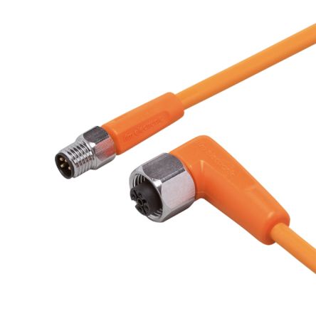 ifm electronic Straight Male 1 way M8 to Right Angle Female 1 way M12 Sensor Actuator Cable, 300mm [EVT307]; 184-255