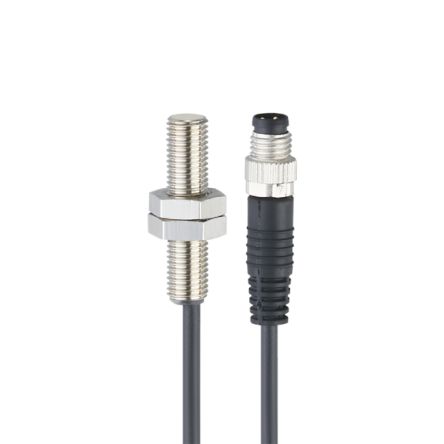 ifm electronic Inductive Threaded Barrel Proximity Sensor, M8, 2 mm Detection, PNP NC, 10 → 30 V dc [IE5388]; 184-351