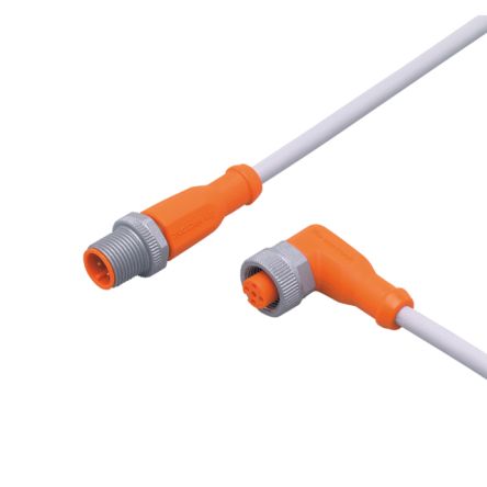 ifm electronic Straight Male 1 way M12 to Right Angle Female 1 way M12 Sensor Actuator Cable, 300mm [EVW162]; 184-584