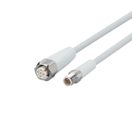 ifm electronic Straight Male 4 way M8 to Straight Female 5 way M12 Communication Cable, 600mm [EVF261]; 184-922