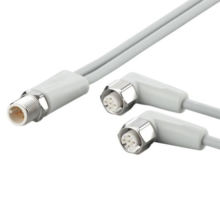 ifm electronic Straight Male 5 way M12 to Right Angle Female 5 way M12 Communication Cable, 5m [EVF334]; 184-951