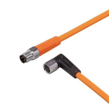ifm electronic Straight Male 1 way M8 to Right Angle Female 1 way M8 Sensor Actuator Cable, 10m [EVT159]; 185-012