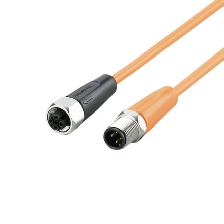 ifm electronic Straight Male 1 way M12 to Straight Female 1 way M12 Sensor Actuator Cable, 300mm [EVT472]; 185-058