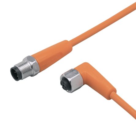 ifm electronic Straight Male 1 way M12 to Right Angle Female 1 way M12 Sensor Actuator Cable, 5m [EVT032]; 185-141