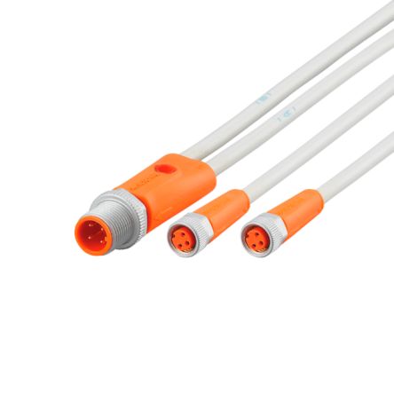 ifm electronic Straight Male 1 way M12 to Straight Female 2 way M8 Sensor Actuator Cable, 300mm [EVW108]; 185-144