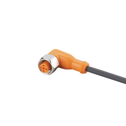 ifm electronic Right Angle Female 1 way M12 to Unterminated Sensor Actuator Cable, 2m [EVM071]; 185-175