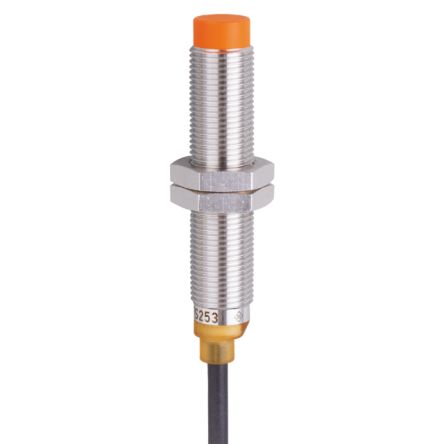 ifm electronic Inductive Threaded Barrel Proximity Sensor, M12, 7 mm Detection, PNP NO, 10 → 30 V dc [IFS253]; 185-551