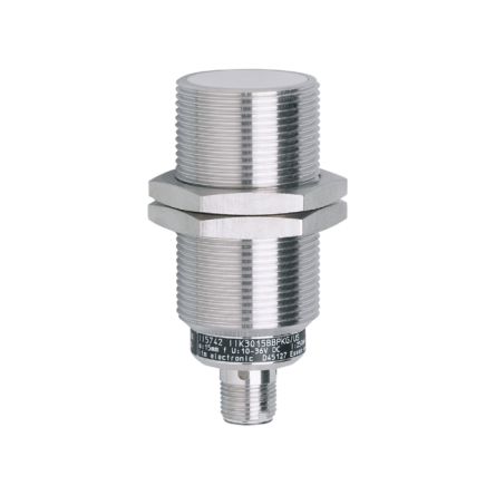 ifm electronic Inductive Threaded Barrel Proximity Sensor, M30, 15 mm Detection, PNP NO, 10 → 36 V dc [II5742]; 185-560