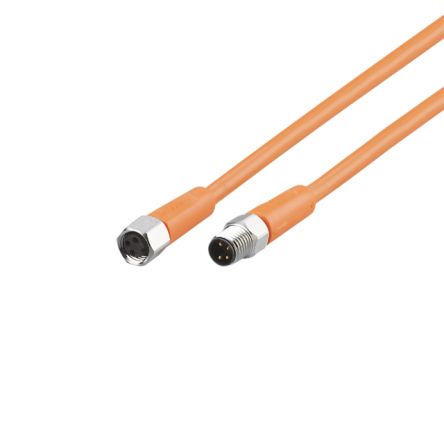 ifm electronic Straight Male 1 way M8 to Straight Female 1 way M8 Sensor Actuator Cable, 2m [EVT205]; 185-572