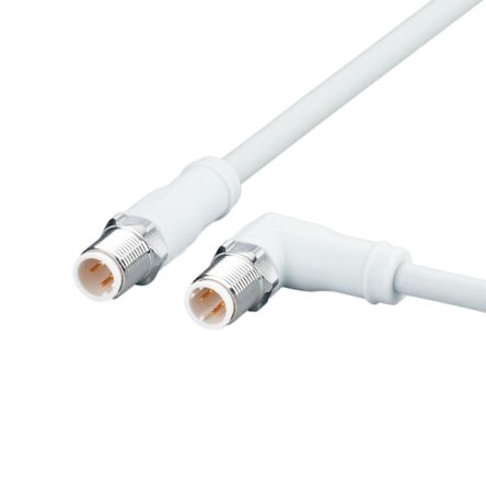 ifm electronicEVF, 250mm Cat5e, Grey M12 to Male M12 Male, Shielded, Terminated MPPE Sheath [EVF535]; 185-581