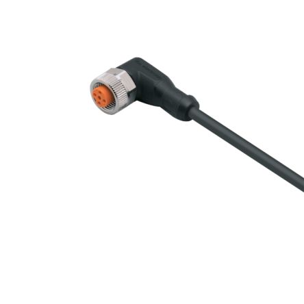ifm electronic Right Angle Female 1 way M12 to Unterminated Sensor Actuator Cable, 10m [EVS009]; 185-635