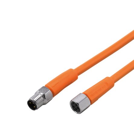 ifm electronic Straight Male 1 way M8 to Straight Female 1 way M8 Sensor Actuator Cable, 300mm [EVT279]; 185-664