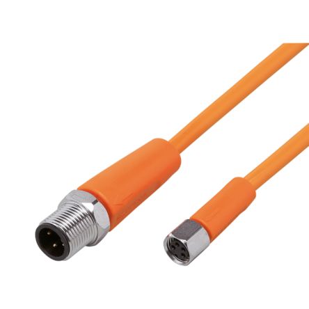 ifm electronic Straight Male 1 way M12 to Straight Female 1 way M8 Sensor Actuator Cable, 600mm [EVT249]; 185-885