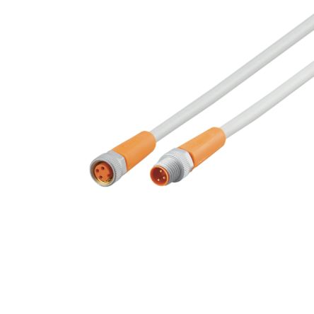 ifm electronic Straight Male 1 way M8 to Straight Female 1 way M8 Sensor Actuator Cable, 1m [EVW095]; 185-935