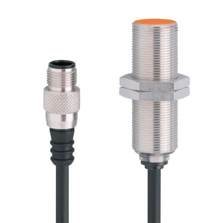 ifm electronic Inductive Threaded Barrel Proximity Sensor, M18, 5 mm Detection, PNP NO, 10 → 55 V dc [IG9984]; 186-008