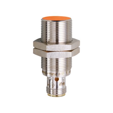 ifm electronic Inductive Threaded Barrel Proximity Sensor, M18, 8 mm Detection, NPN NO, 10 → 30 V dc [IGS238]; 186-024