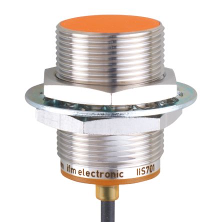 ifm electronic Inductive Threaded Barrel Proximity Sensor, M30, 15 mm Detection, NPN NO, 10 → 30 V dc [IIS700]; 186-080