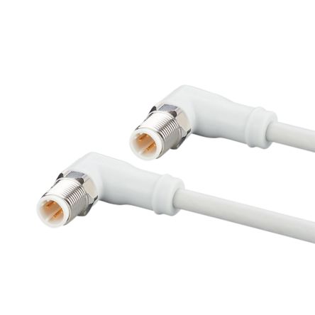 ifm electronicEVF, 250mm Cat5e, Grey M12 to Male, Shielded, Terminated MPPE Sheath [EVF542]; 186-124