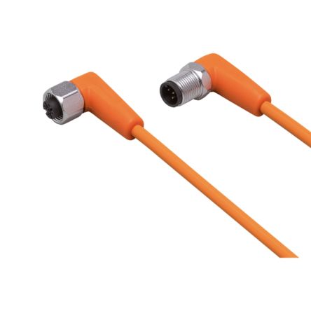 ifm electronic Right Angle Male 1 way M12 to Right Angle Female 1 way M12 Sensor Actuator Cable, 300mm [EVT085]; 186-158