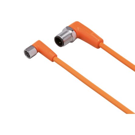 ifm electronic Right Angle Male 1 way M12 to Right Angle Female 1 way M8 Sensor Actuator Cable, 300mm [EVT292]; 186-177
