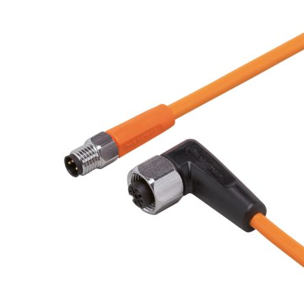 ifm electronic Straight Male 1 way M8 to Right Angle Female 1 way M12 Sensor Actuator Cable, 300mm [EVT303]; 186-180