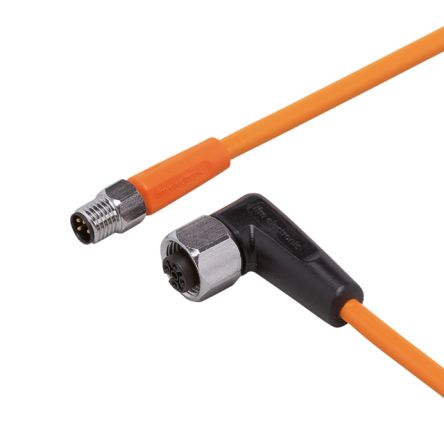 ifm electronic Straight Male 1 way M8 to Right Angle Female 1 way M12 Sensor Actuator Cable, 300mm [EVT309]; 186-183