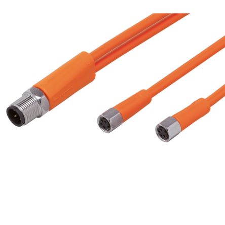 ifm electronic Straight Male 1 way M12 to Straight Female 2 way M8 Sensor Actuator Cable, 600mm [EVT339]; 186-192