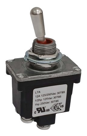 RS PRO Toggle Switch, Panel Mount, On-Off, DPST, Step Model Terminal, 125, 250V ac [0]; 186-243
