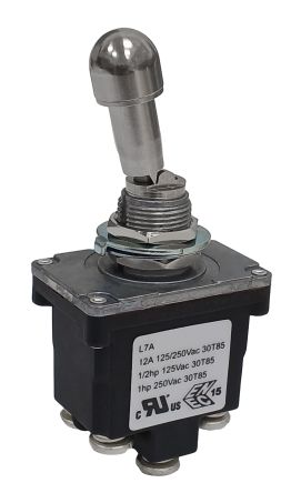 RS PRO Toggle Switch, Panel Mount, On-None-On, DPDT, Step Model Terminal, 125, 250V ac [0]; 186-245