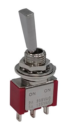 RS PRO Toggle Switch, Panel Mount, On-None-On, SPDT, Solder Lug Terminal, 125, 250V ac [0]; 186-253