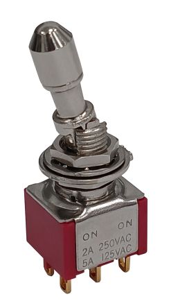 RS PRO Toggle Switch, Panel Mount, On-None-On, DPDT, Solder Lug Terminal, 125, 250V ac [0]; 186-260