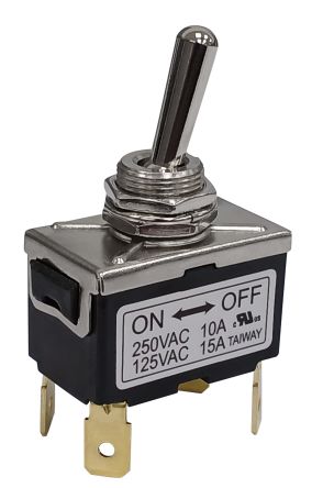 RS PRO Toggle Switch, Panel Mount, On-None-Off, DPST, Solder Lug Terminal, 125, 250V ac [0]; 186-266