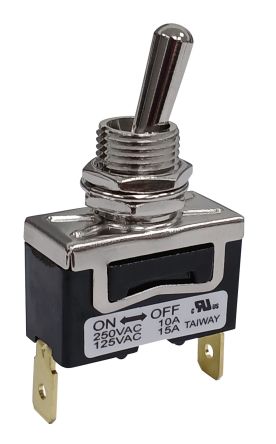 RS PRO Toggle Switch, Panel Mount, On-None-Off, SPST, Solder Lug Terminal, 125, 250V ac [0]; 186-269