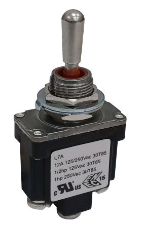 RS PRO Toggle Switch, Panel Mount, On-Off-On, SPDT, Step Model Terminal, 125, 250V ac [0]; 186-273