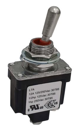 RS PRO Toggle Switch, Panel Mount, (On)-Off, SPST, Step Model Terminal, 125, 250V ac [0]; 186-275