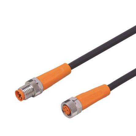 ifm electronic Straight Male 4 way M8 to Straight Female 4 way M8 Communication Cable, 10m [EVCA51]; 186-515
