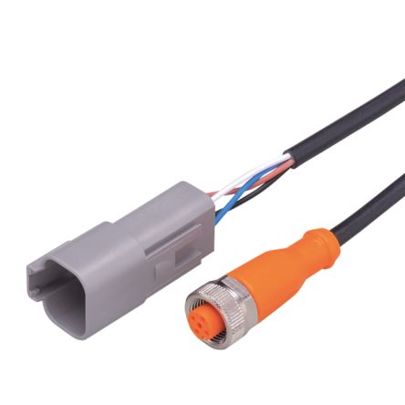 ifm electronic Straight Male 1 way Deutsch to Straight Female 1 way M12 Actuator/Sensor Cable, 2m [E12335]; 186-645