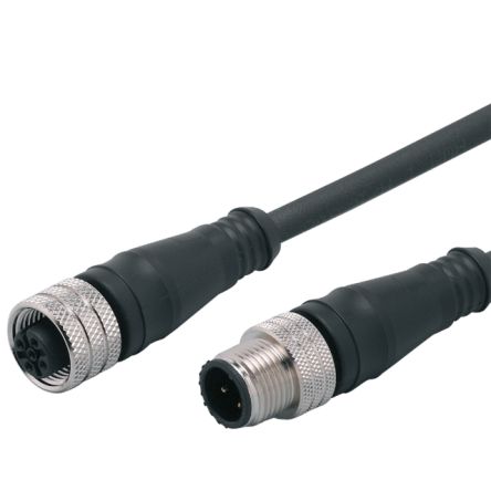 ifm electronic Straight Male 1 way M12 to Straight Female 1 way M12 Actuator/Sensor Cable, 10m [E12360]; 186-650