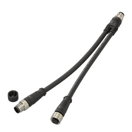 ifm electronic Straight Female 1 way M12 to Straight Male 2 way M12 x 2 Actuator/Sensor Cable, 150mm [E11228]; 186-786