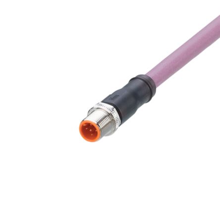 ifm electronic Straight Male 4 way M12 to Straight Female 5 way M12 Communication Cable, 300mm [EVCA13]; 186-865