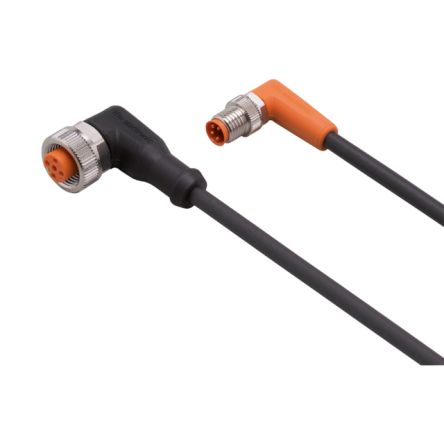 ifm electronic Right Angle Male 4 way M8 to Right Angle Female 5 way M12 Communication Cable, 300mm [EVC382]; 186-878
