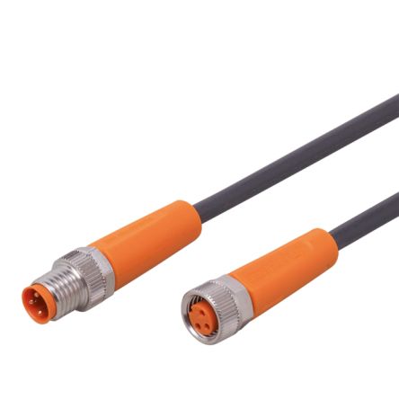 ifm electronic Straight Male 3 way M8 to Straight Female 3 way M8 Communication Cable, 6m [EVC821]; 186-884