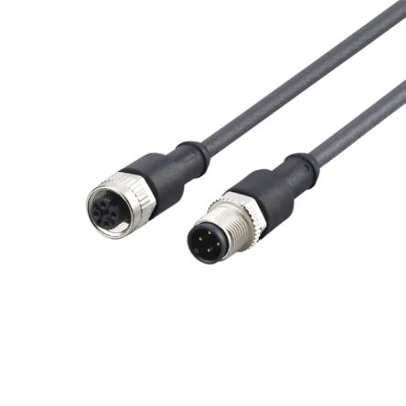 ifm electronic Straight Male 1 way M12 to Straight Female 1 way M12 Actuator/Sensor Cable, 15m [E12332]; 186-902