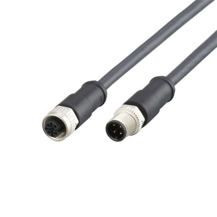 ifm electronic Straight Male 1 way M12 to Straight Female 1 way M12 Actuator/Sensor Cable, 7m [E12535]; 186-904