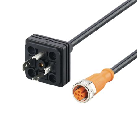 ifm electronic Straight Male 1 way Valve Connector to Straight Female 1 way M12 Actuator/Sensor Cable, 400mm [E12727]; 186-935